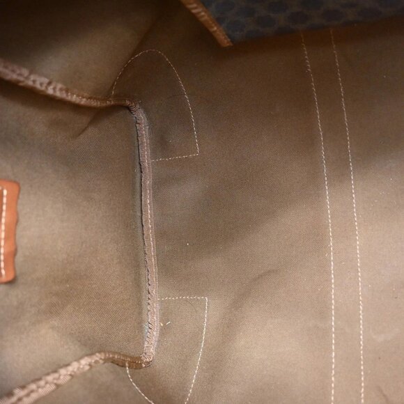 CELINE Logo Macadam Pattern Travel Hand Bag PVC Leather Brown GHW Italy - Picture 8 of 14